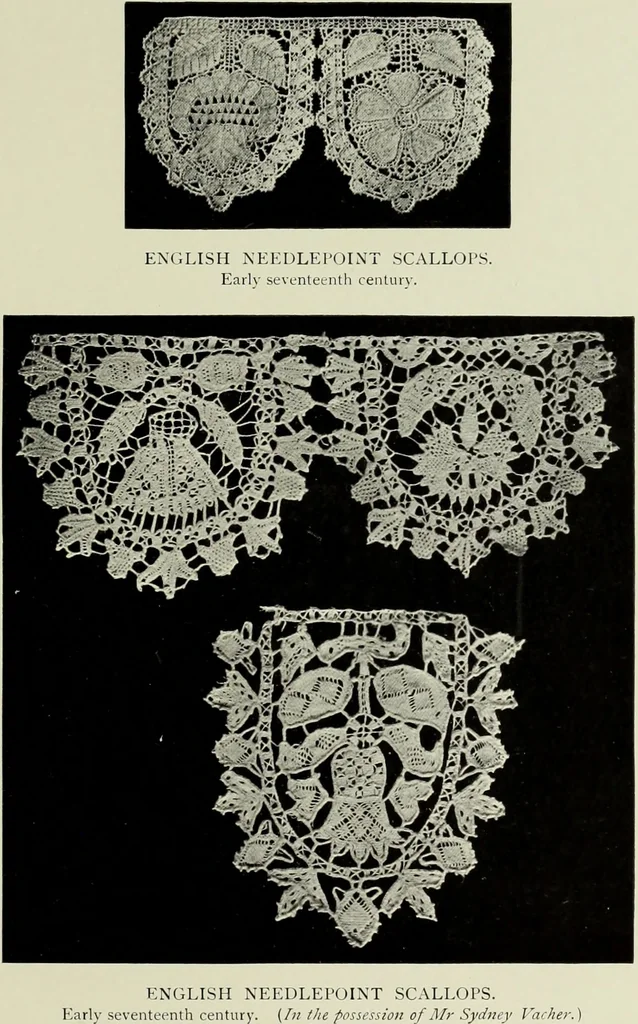 An illustration from Old lace : a handbook for collectors; an account of the different styles of lace, their history, characteristics & manufacture, 1908, leaf 274