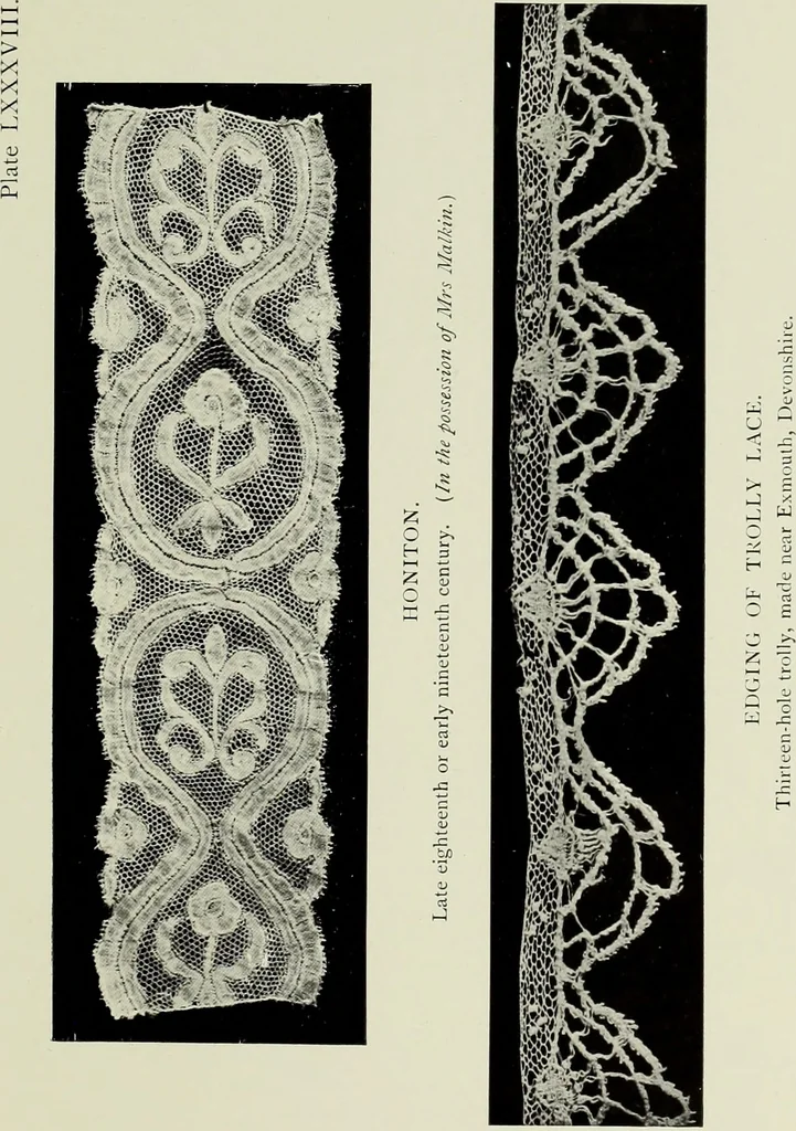 An illustration from Old lace : a handbook for collectors; an account of the different styles of lace, their history, characteristics & manufacture, 1908, leaf 284