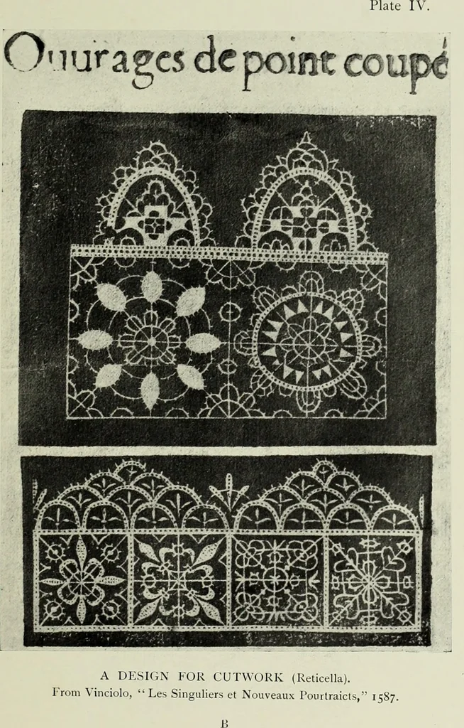 An illustration from Old lace : a handbook for collectors; an account of the different styles of lace, their history, characteristics & manufacture, 1908, leaf 30