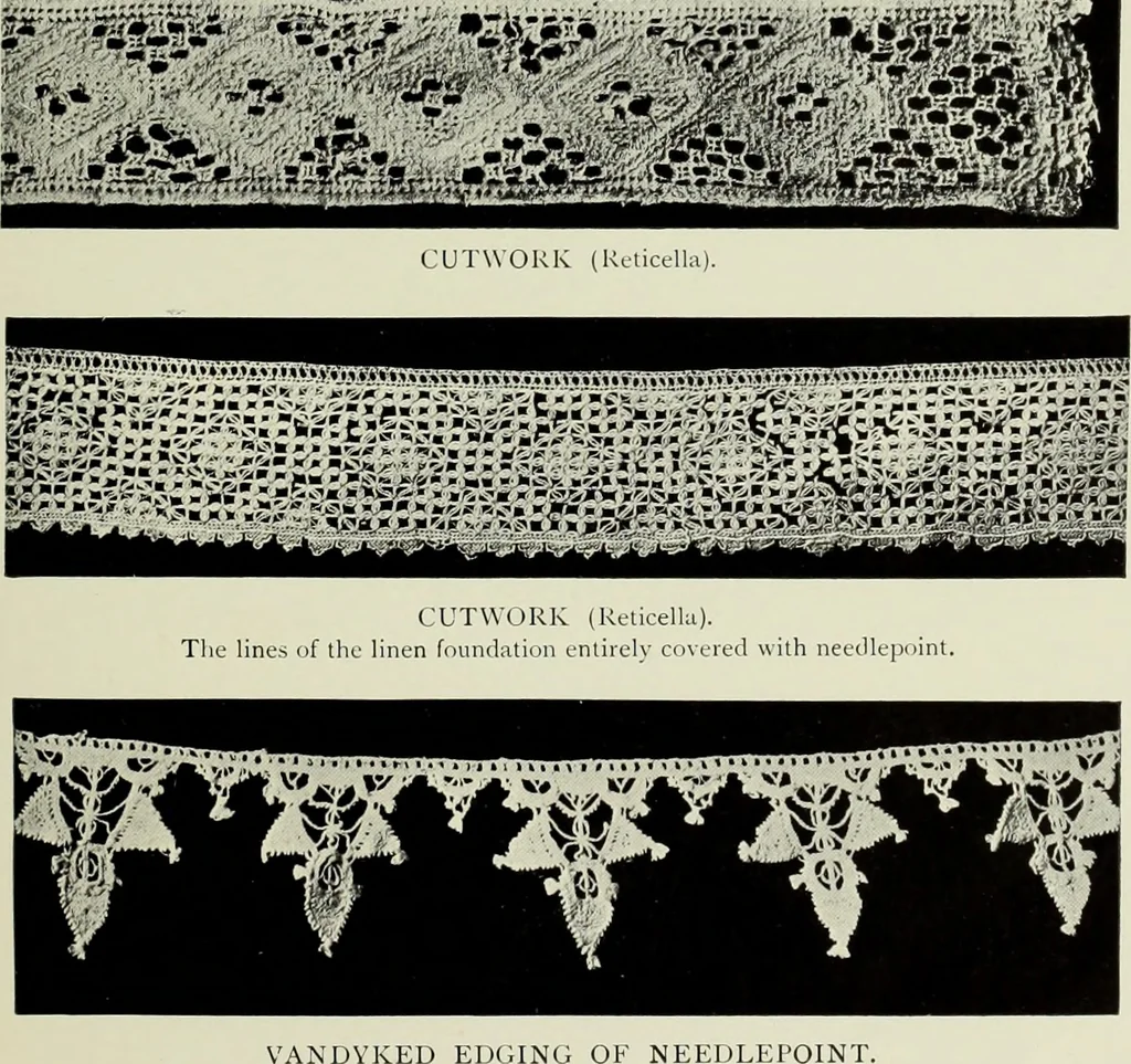 An illustration from Old lace : a handbook for collectors; an account of the different styles of lace, their history, characteristics & manufacture, 1908, leaf 32