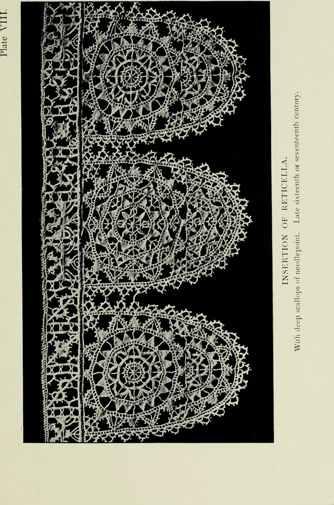 An illustration from Old lace : a handbook for collectors; an account of the different styles of lace, their history, characteristics & manufacture, 1908, leaf 40