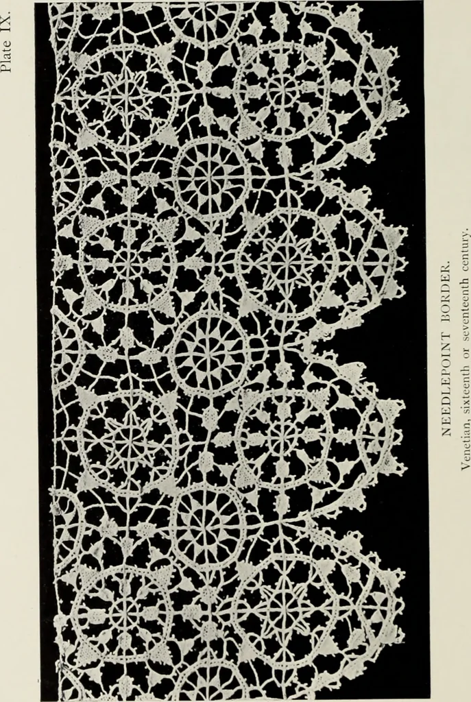 An illustration from Old lace : a handbook for collectors; an account of the different styles of lace, their history, characteristics & manufacture, 1908, leaf 43