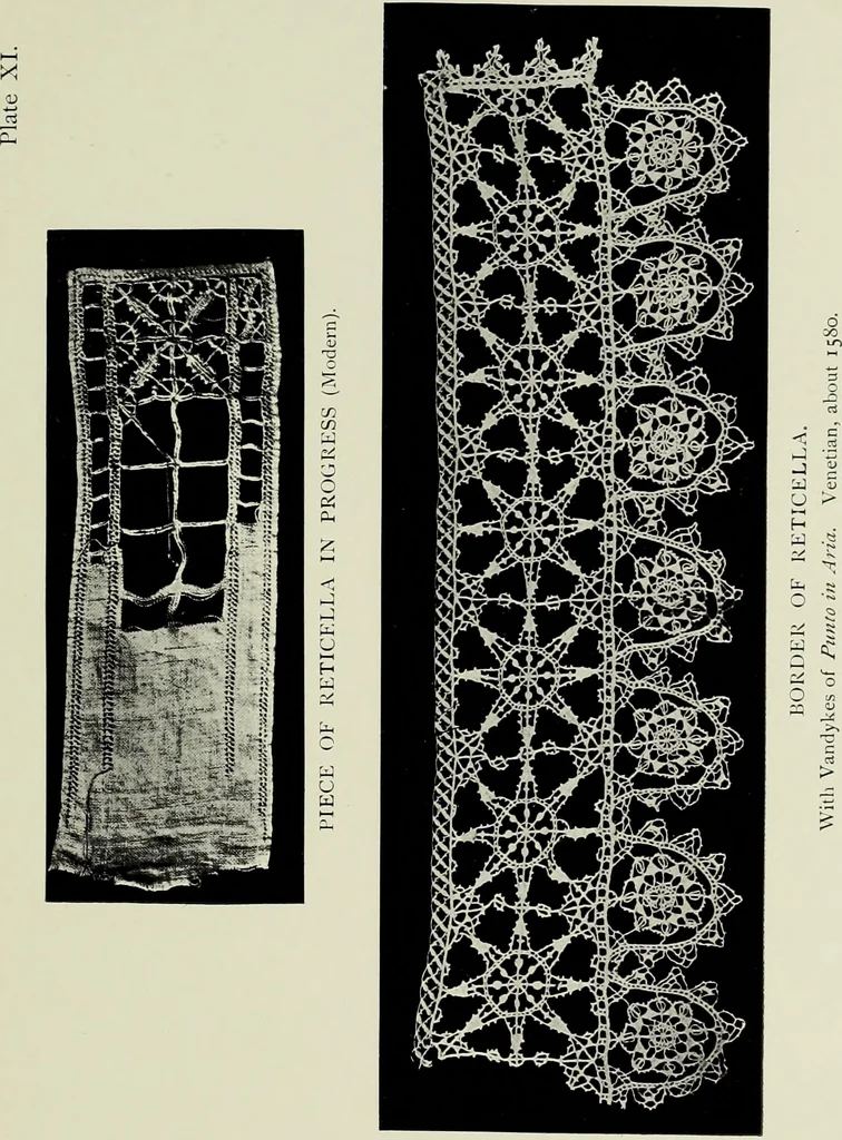 An illustration from Old lace : a handbook for collectors; an account of the different styles of lace, their history, characteristics & manufacture, 1908, leaf 48