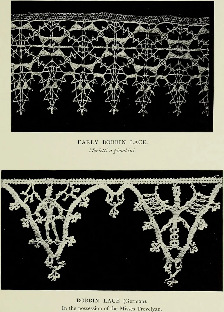 An illustration from Old lace : a handbook for collectors; an account of the different styles of lace, their history, characteristics & manufacture, 1908, leaf 56
