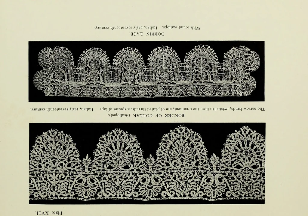 An illustration from Old lace : a handbook for collectors; an account of the different styles of lace, their history, characteristics & manufacture, 1908, leaf 64