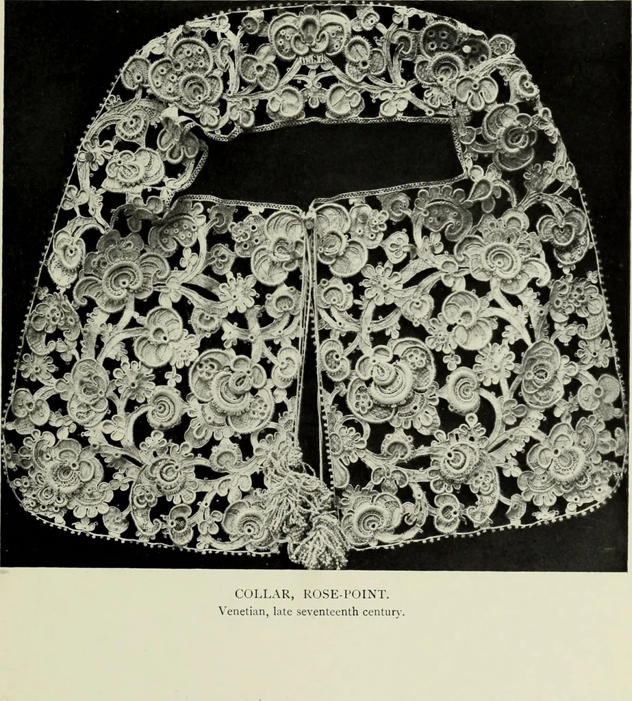 An illustration from Old lace : a handbook for collectors; an account of the different styles of lace, their history, characteristics & manufacture, 1908, leaf 82