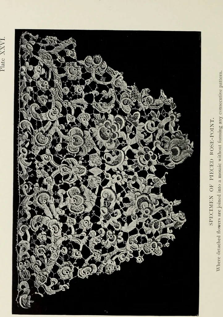 An illustration from Old lace : a handbook for collectors; an account of the different styles of lace, their history, characteristics & manufacture, 1908, leaf 87