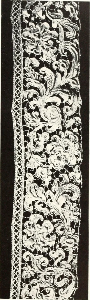 An illustration from Old lace, a handbook for collectors; an account of the different styles of lace, their history, characteristics & manufacture, 1909, leaf 100
