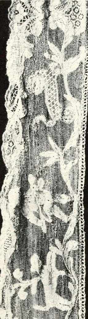 An illustration from Old lace, a handbook for collectors; an account of the different styles of lace, their history, characteristics & manufacture, 1909, leaf 110