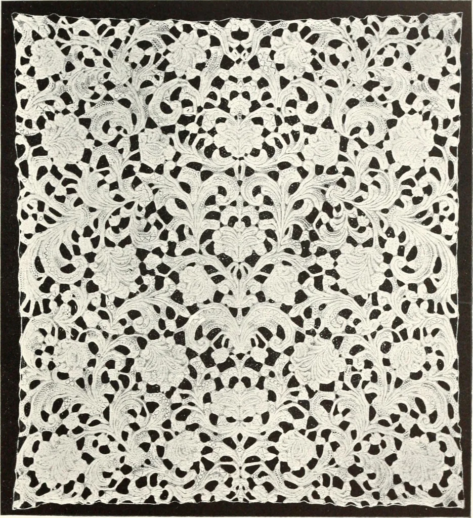 An illustration from Old lace, a handbook for collectors; an account of the different styles of lace, their history, characteristics & manufacture, 1909, leaf 116