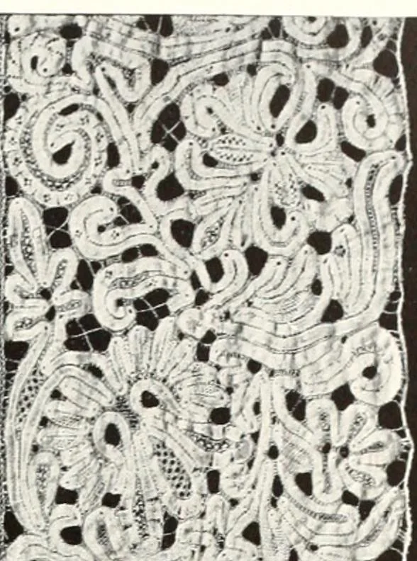 An illustration from Old lace, a handbook for collectors; an account of the different styles of lace, their history, characteristics & manufacture, 1909, leaf 118