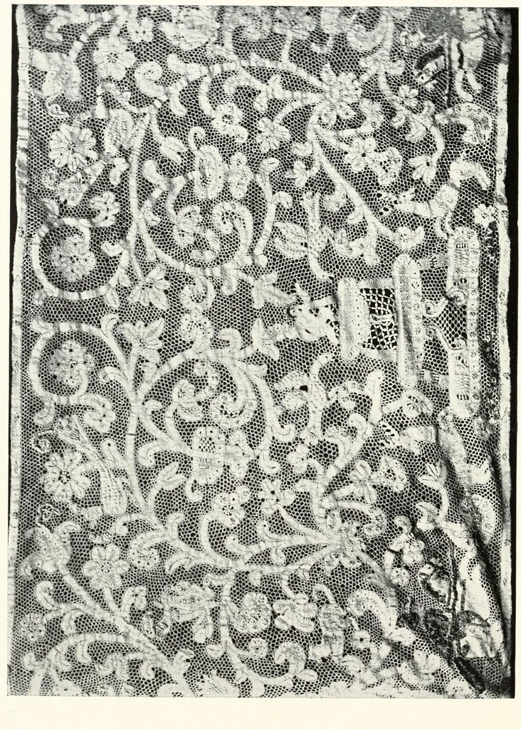 An illustration from Old lace, a handbook for collectors; an account of the different styles of lace, their history, characteristics & manufacture, 1909, leaf 121