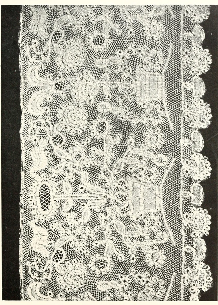 An illustration from Old lace, a handbook for collectors; an account of the different styles of lace, their history, characteristics & manufacture, 1909, leaf 126