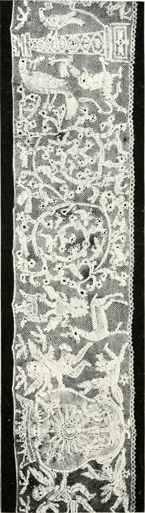 An illustration from Old lace, a handbook for collectors; an account of the different styles of lace, their history, characteristics & manufacture, 1909, leaf 131