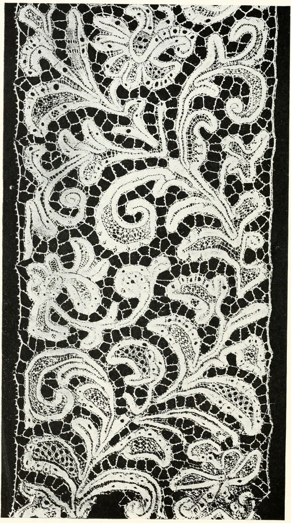 An illustration from Old lace, a handbook for collectors; an account of the different styles of lace, their history, characteristics & manufacture, 1909, leaf 137