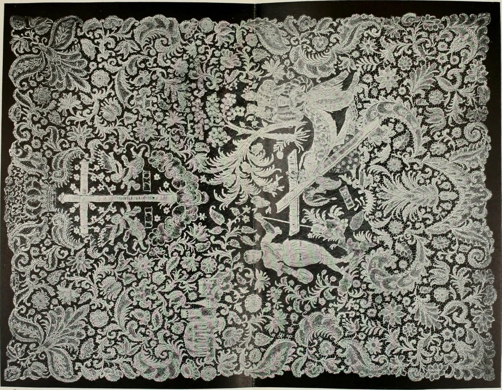 An illustration from Old lace, a handbook for collectors; an account of the different styles of lace, their history, characteristics & manufacture, 1909, leaf 156