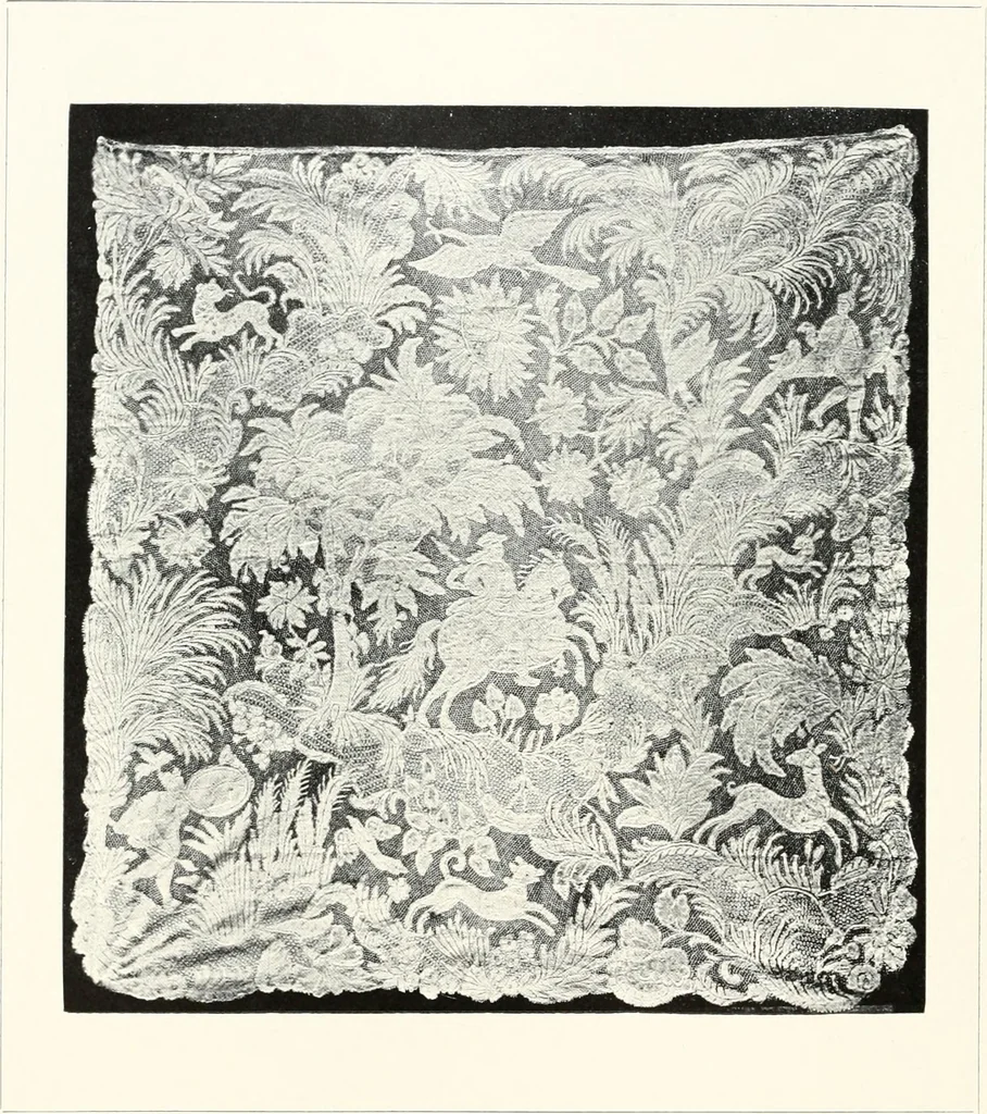 An illustration from Old lace, a handbook for collectors; an account of the different styles of lace, their history, characteristics & manufacture, 1909, leaf 161