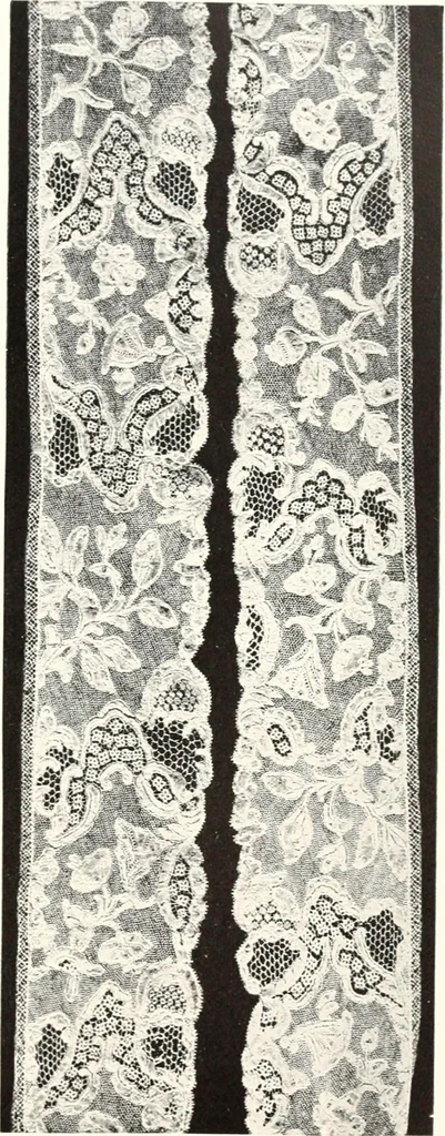 An illustration from Old lace, a handbook for collectors; an account of the different styles of lace, their history, characteristics & manufacture, 1909, leaf 166