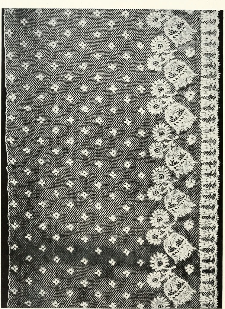 An illustration from Old lace, a handbook for collectors; an account of the different styles of lace, their history, characteristics & manufacture, 1909, leaf 179