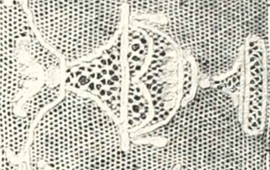 An illustration from Old lace, a handbook for collectors; an account of the different styles of lace, their history, characteristics & manufacture, 1909, leaf 182