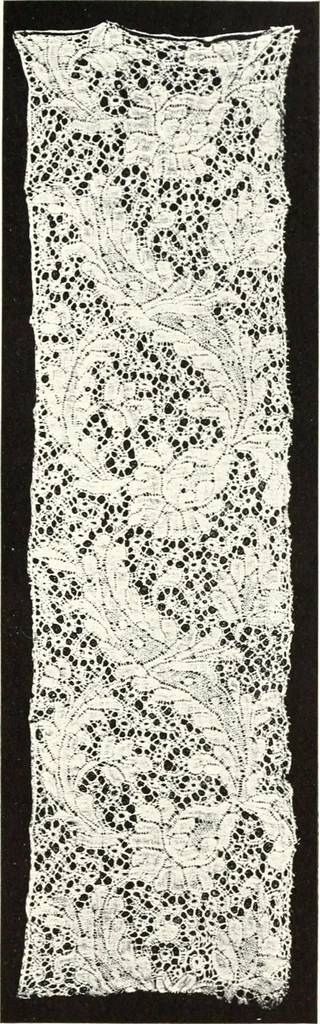 An illustration from Old lace, a handbook for collectors; an account of the different styles of lace, their history, characteristics & manufacture, 1909, leaf 186