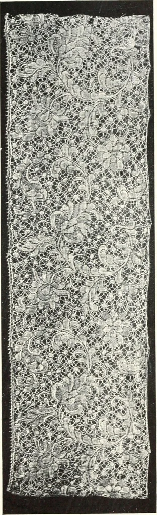 An illustration from Old lace, a handbook for collectors; an account of the different styles of lace, their history, characteristics & manufacture, 1909, leaf 188