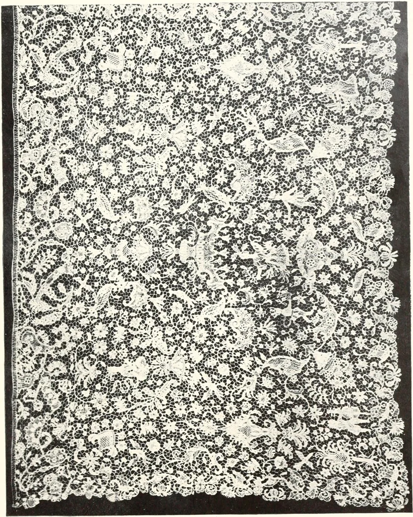 An illustration from Old lace, a handbook for collectors; an account of the different styles of lace, their history, characteristics & manufacture, 1909, leaf 204