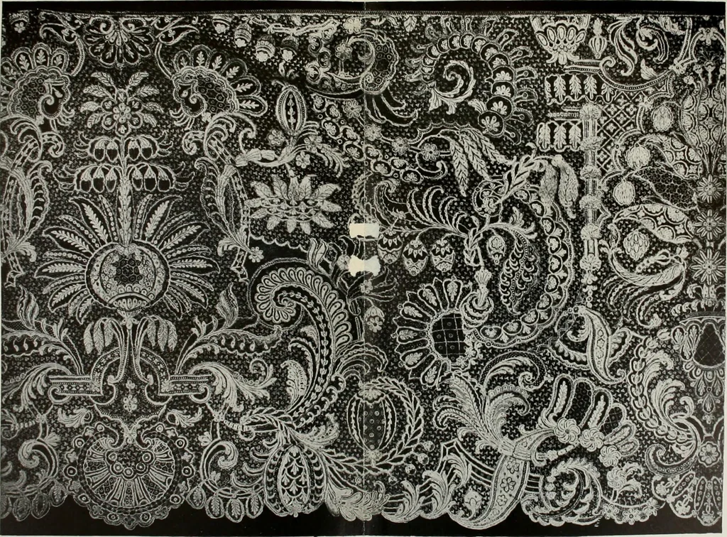 An illustration from Old lace, a handbook for collectors; an account of the different styles of lace, their history, characteristics & manufacture, 1909, leaf 208