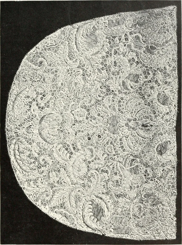 An illustration from Old lace, a handbook for collectors; an account of the different styles of lace, their history, characteristics & manufacture, 1909, leaf 214