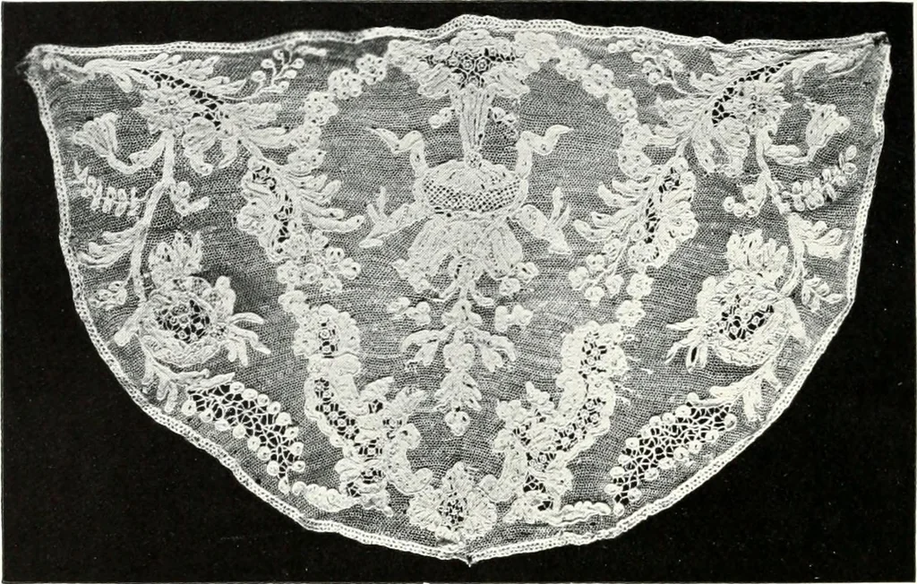 An illustration from Old lace, a handbook for collectors; an account of the different styles of lace, their history, characteristics & manufacture, 1909, leaf 219