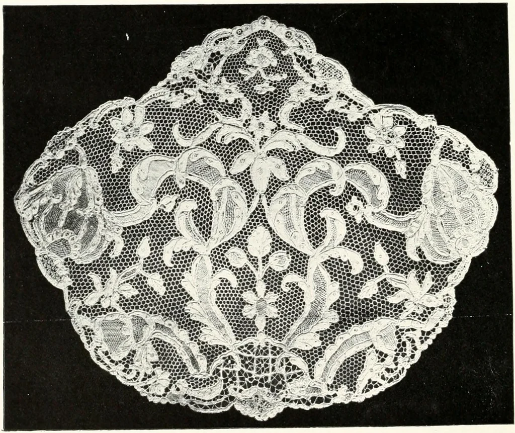An illustration from Old lace, a handbook for collectors; an account of the different styles of lace, their history, characteristics & manufacture, 1909, leaf 219