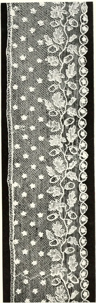 An illustration from Old lace, a handbook for collectors; an account of the different styles of lace, their history, characteristics & manufacture, 1909, leaf 224