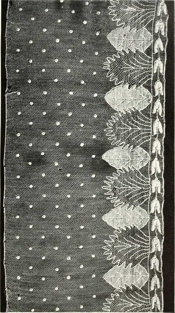 An illustration from Old lace, a handbook for collectors; an account of the different styles of lace, their history, characteristics & manufacture, 1909, leaf 228