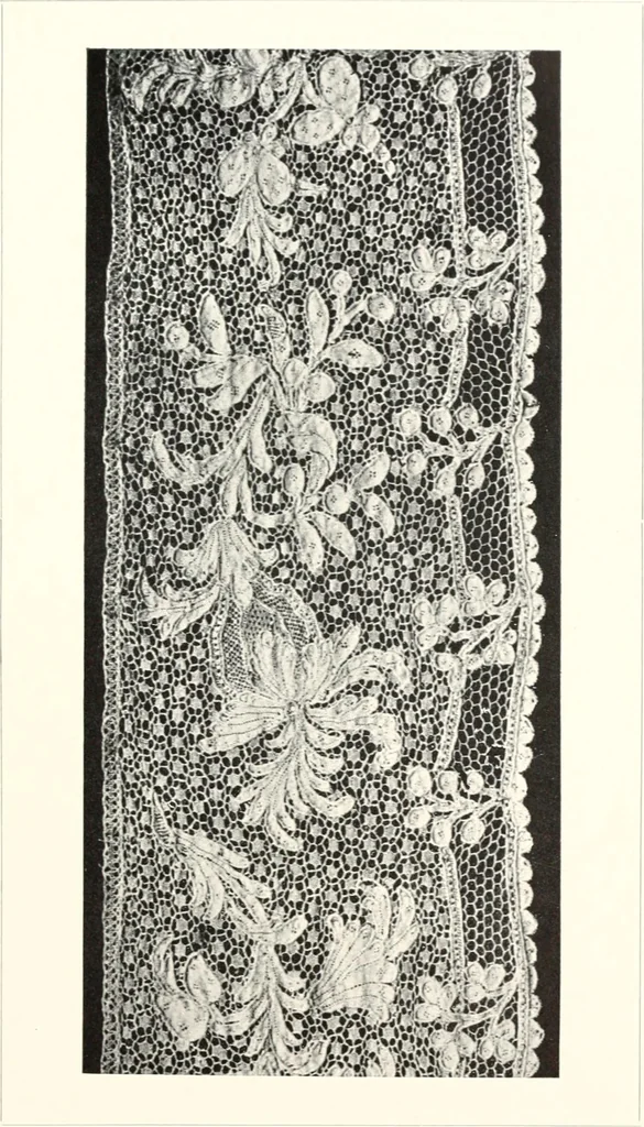 An illustration from Old lace, a handbook for collectors; an account of the different styles of lace, their history, characteristics & manufacture, 1909, leaf 234