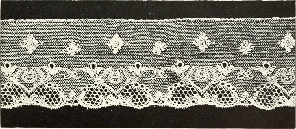 An illustration from Old lace, a handbook for collectors; an account of the different styles of lace, their history, characteristics & manufacture, 1909, leaf 250
