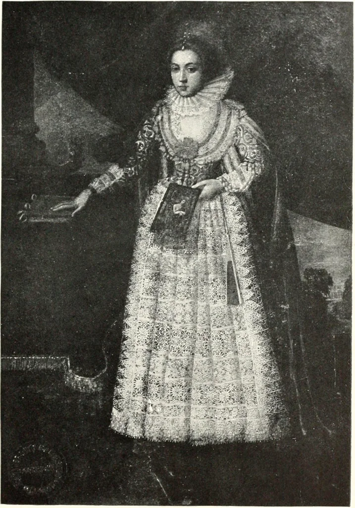 An illustration from Old lace, a handbook for collectors; an account of the different styles of lace, their history, characteristics & manufacture, 1909, leaf 258