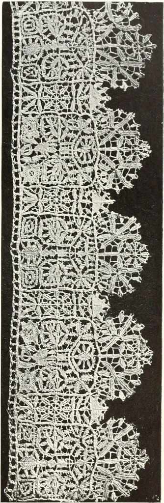 An illustration from Old lace, a handbook for collectors; an account of the different styles of lace, their history, characteristics & manufacture, 1909, leaf 268