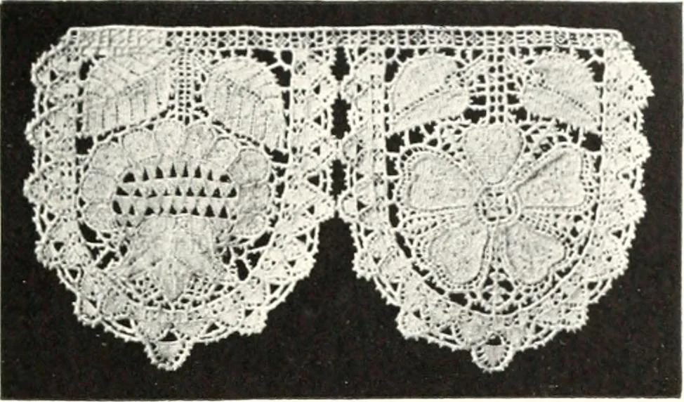 An illustration from Old lace, a handbook for collectors; an account of the different styles of lace, their history, characteristics & manufacture, 1909, leaf 270