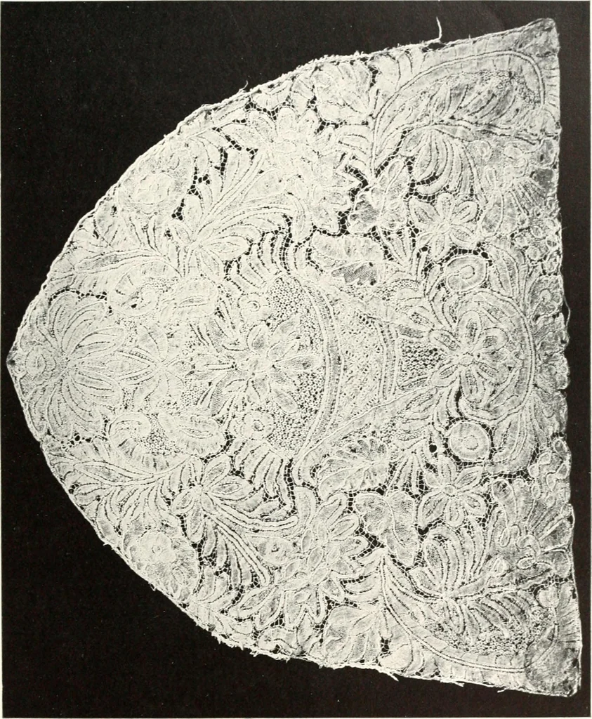An illustration from Old lace, a handbook for collectors; an account of the different styles of lace, their history, characteristics & manufacture, 1909, leaf 274