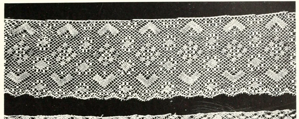 An illustration from Old lace, a handbook for collectors; an account of the different styles of lace, their history, characteristics & manufacture, 1909, leaf 292