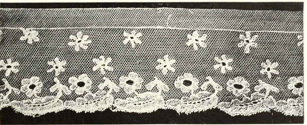 An illustration from Old lace, a handbook for collectors; an account of the different styles of lace, their history, characteristics & manufacture, 1909, leaf 298