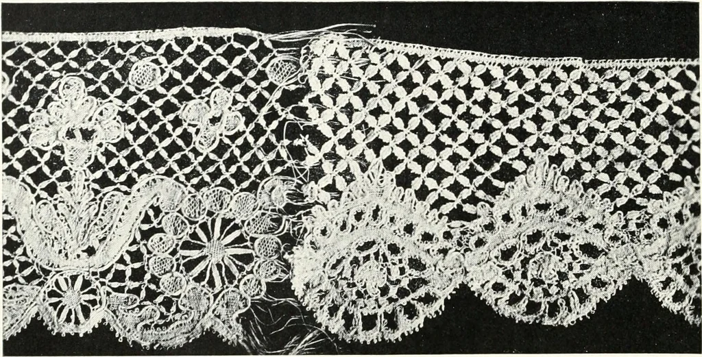 An illustration from Old lace, a handbook for collectors; an account of the different styles of lace, their history, characteristics & manufacture, 1909, leaf 301