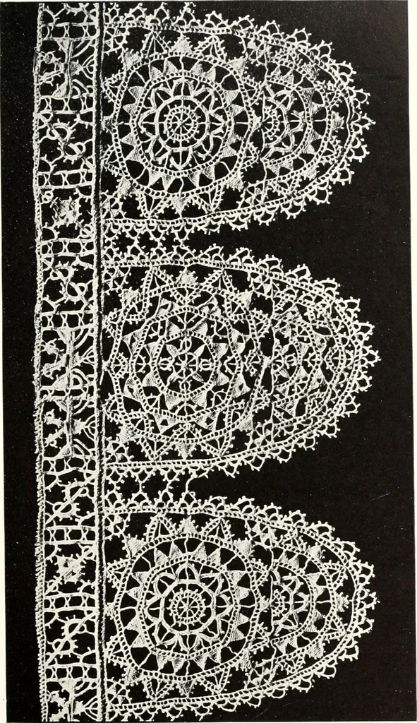 An illustration from Old lace, a handbook for collectors; an account of the different styles of lace, their history, characteristics & manufacture, 1909, leaf 40