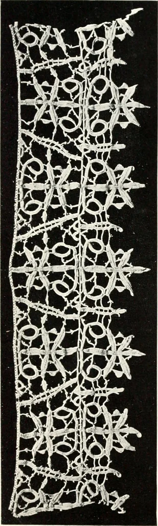 An illustration from Old lace, a handbook for collectors; an account of the different styles of lace, their history, characteristics & manufacture, 1909, leaf 46