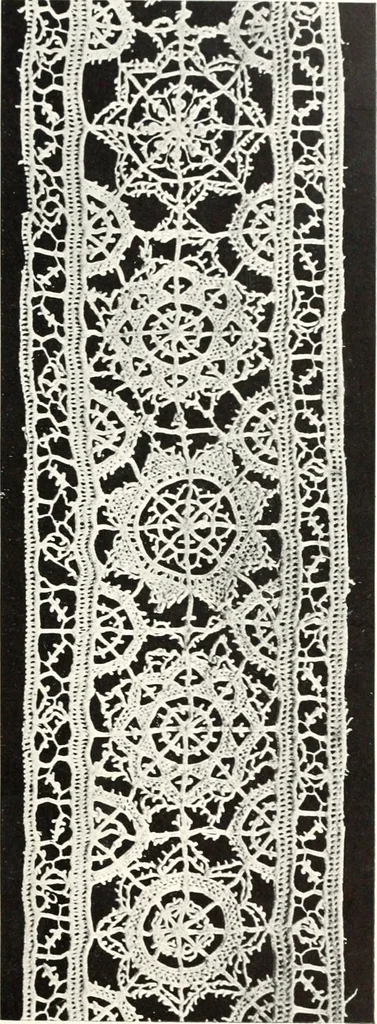 An illustration from Old lace, a handbook for collectors; an account of the different styles of lace, their history, characteristics & manufacture, 1909, leaf 46