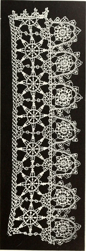 An illustration from Old lace, a handbook for collectors; an account of the different styles of lace, their history, characteristics & manufacture, 1909, leaf 48