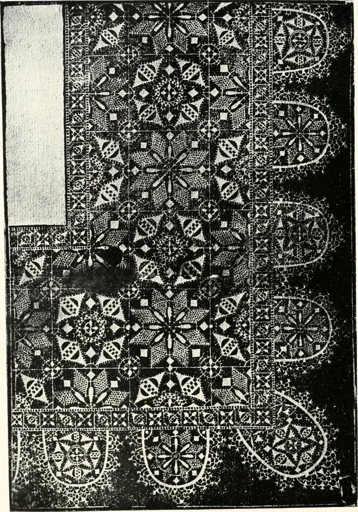 An illustration from Old lace, a handbook for collectors; an account of the different styles of lace, their history, characteristics & manufacture, 1909, leaf 51