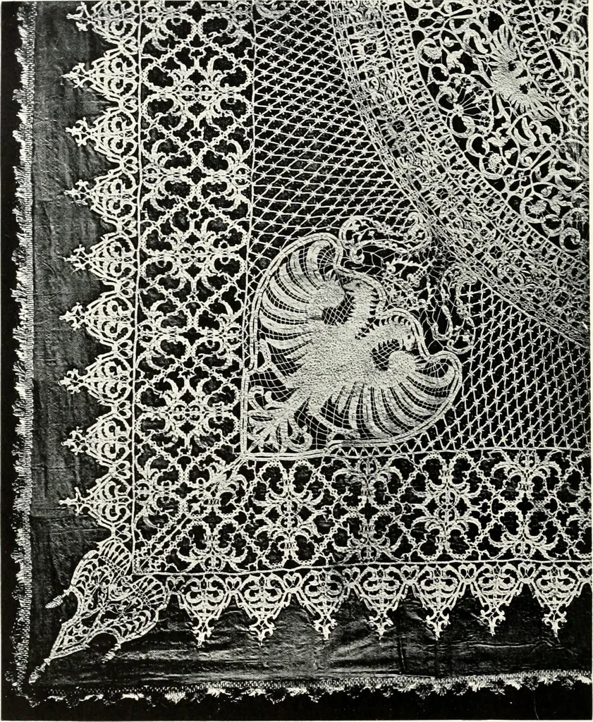An illustration from Old lace, a handbook for collectors; an account of the different styles of lace, their history, characteristics & manufacture, 1909, leaf 59