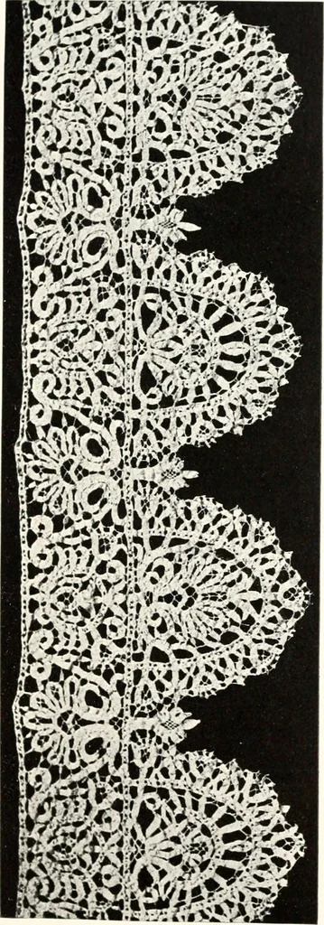 An illustration from Old lace, a handbook for collectors; an account of the different styles of lace, their history, characteristics & manufacture, 1909, leaf 64