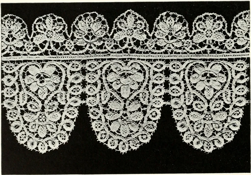 An illustration from Old lace, a handbook for collectors; an account of the different styles of lace, their history, characteristics & manufacture, 1909, leaf 69